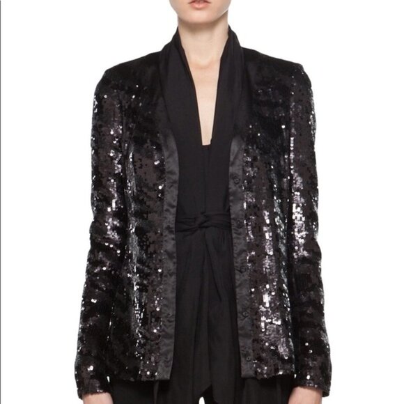 Rachel Zoe Jackets & Blazers - RACHEL ZOE Bailey Sequin Black Cardigan P/XS